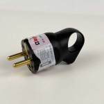Вилка Legrand з заземленням 16A косий ввід чорна ( 050194 )