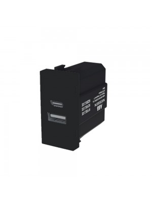 Розетка Zenit чорний мат 1 мод. USB A+C 2,1A