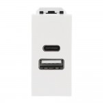 Розетка Zenit біла 1 мод. USB A+C 2,1A ( 2CLA218530N1101 )