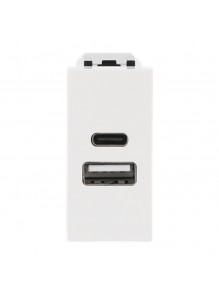 Розетка Zenit біла 1 мод. USB A+C 2,1A
