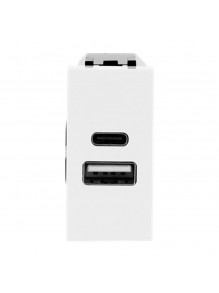 Розетка Zenit біла 1 мод. USB A+C 3A