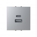 Розетка Zenit срібна USB A+C 30W  ( 2CLA228550N1301 )