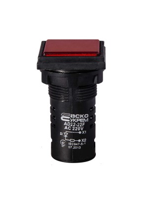 Світлосигнальна арматура AD22-22F 220V АC червона Аско