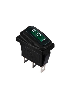 Переключатель Asko 1 клав. перекидной влагозащищенный зеленый KCD3-103W GR/B