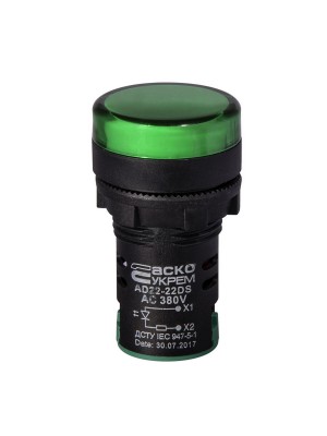 Світлосигнальна арматура AD22-22DS 380V АC зелена Аско