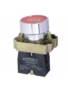 Кнопка АСКО XB2-BA4342 Стоп з маркуванням STOP (червона)