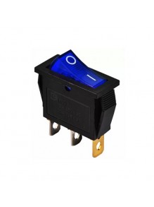 Перемикач Аско 1 клав. синій з підсвічуванням KCD3-101N BL/B