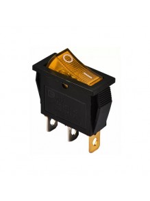 Перемикач Аско 1 клав. жовтий з підсвічуванням KCD3-101N YL/B