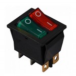Перемикач Аско 2 клав. зелений+червоний з підсвічуванням KCD2-2101N GR+R/B ( A0140040111 )