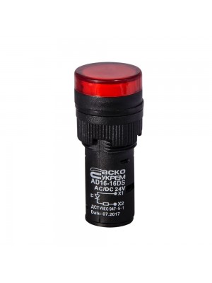 Світлосигнальна арматура AD16-16DS 24V червона Аско