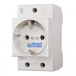 Розетка 1-на з/з на DIN рейку  AC30 2Р+РЕ Аско ( A0150010104 )