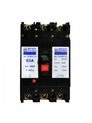 Автоматичний вимикач АСКО ВА-2004N/125 3p 63А