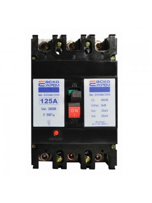Автоматичний вимикач АСКО ВА-2004N/250 3p 125А