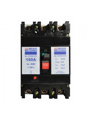 Автоматичний вимикач АСКО ВА-2004N/250 3p 160А