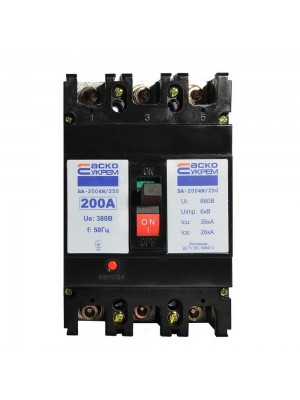 Автоматичний вимикач АСКО ВА-2004N/250 3p 200А