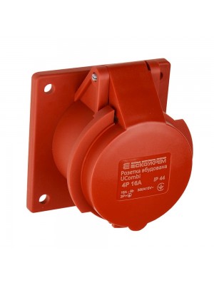 Розетка трехфазная врезная АСКО 16А/4 UCombi ІР44