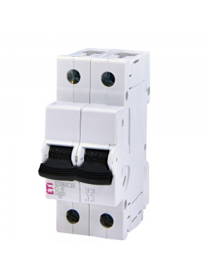 Автоматичний вимикач ETI S4 2p C6 4,5кА ETIMAT