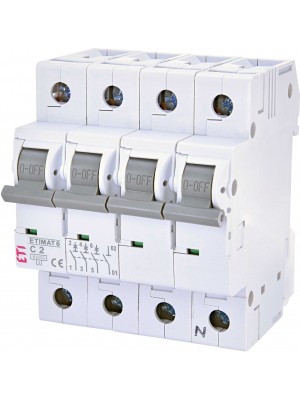 Автоматичний вимикач ETI 3р+N C2 6кА ETIMAT6