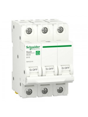 Автоматический выключатель Schneider 6кА B 3p 16А Resi9