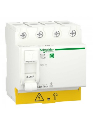 Пристрій захисного відключення Schneider 4P 63A 30мA тип A Resi9