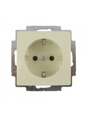 Розетка ABB basic55 cлонова кість 1-на з заземленням
