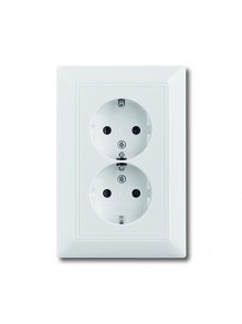 Розетка ABB basic55 біла 2-на з заземленням