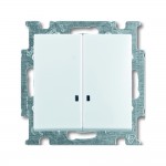 Вимикач ABB basic55 білий 2кл з підсвіткою ( 2CKA001012A2154 )