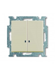 Вимикач ABB basic55 cлонова кість 2кл з підсвіткою