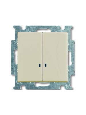 Вимикач ABB basic55 cлонова кість 2кл з підсвіткою