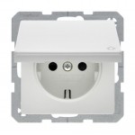 Розетка Berker Q.x  полярно-біла 1-а з/з з кришкою ( 47516069 )