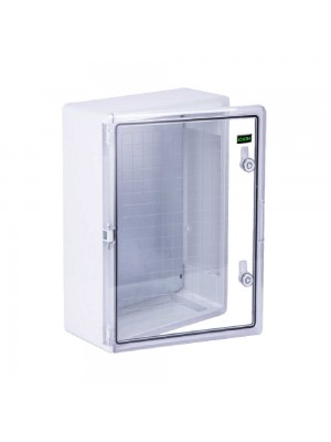 Бокс монтажный пластиковый СКИМ 400х300х170 с панелью IP65 прозрачная дверца