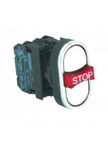 Кнопка EMAS без фиксации с аварийной кнопкой STOP B121B30BB (2НО+1НЗ) белая