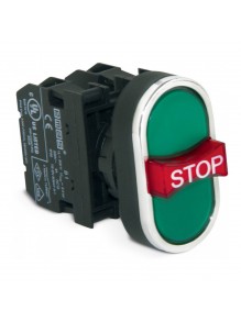 Кнопка EMAS без фиксации с аварийной кнопкой STOP B121B30YY (2НО+1НЗ)