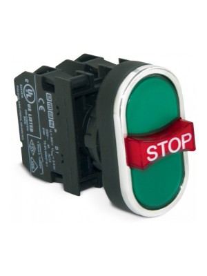 Кнопка EMAS без фиксации с аварийной кнопкой STOP B121B30YY (2НО+1НЗ)