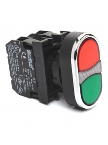 Кнопка EMAS без фиксации красно-зеленая B132K20KY (1НО+1НЗ)
