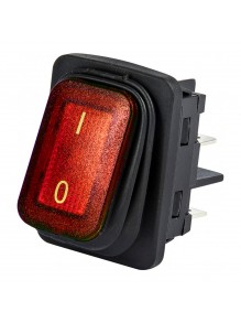 Перемикач EMAS з підсвічуванням прямокутний червоний IP65