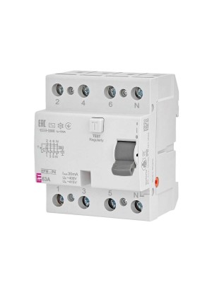 Реле диференційне ПЗВ 4р EFI6-P4 63/0,03 тип AC 6kA ETI