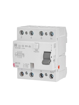 Реле диференційне ПЗВ 4р EFI6-P4 16/0,03 тип A 6kA ETI
