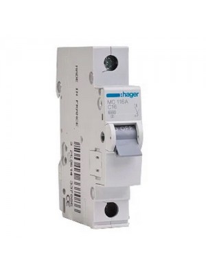 Автоматичний вимикач Hager 1P 16A C 6kA