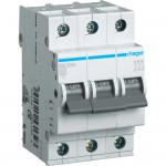 Автоматичний вимикач Hager 3P 25A B 6kA ( MBN325E ) Автоматичний вимикач Hager 3P 25A B 6kA ( MBN325E )