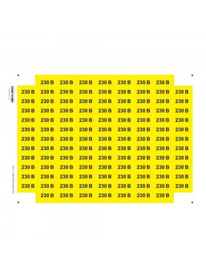 Наклейка "230В" жовта