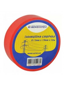 Изолента АСКО 0,13мм х 19мм / 10м красная