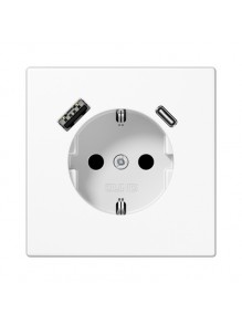 Розетка Jung LS біла 1-на з заземленням + USB Type C+A