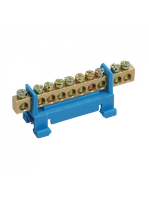 Шина нулевая BC-510 6x9мм 10 отверстий с изолятором ACKO