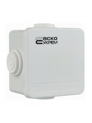 Коробка розподільча АСКО 80х80х50 біла IP44