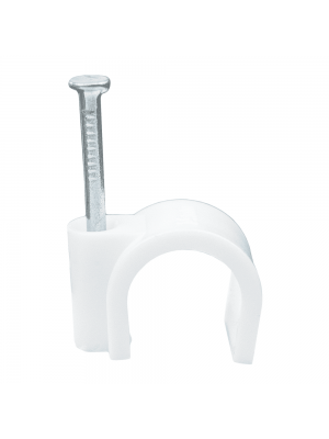 Скоба кабельная 8мм круглая белая СКИМ