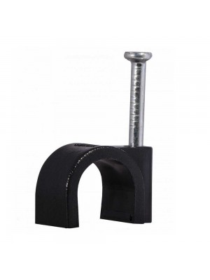 Скоба кабельная 5мм круглая черная АСКО