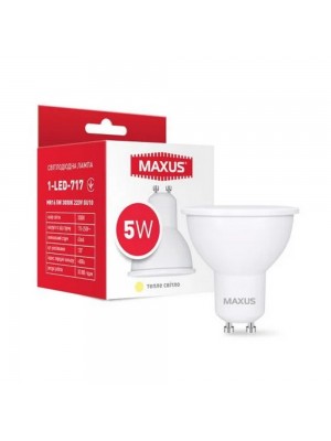 Лампа светодиодная MAXUS MR16 5W GU10 3000K