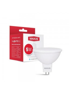 Лампа светодиодная MAXUS MR16 5W GU5.3 4100K