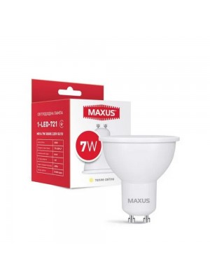 Лампа светодиодная MAXUS MR16 7W GU10 3000K